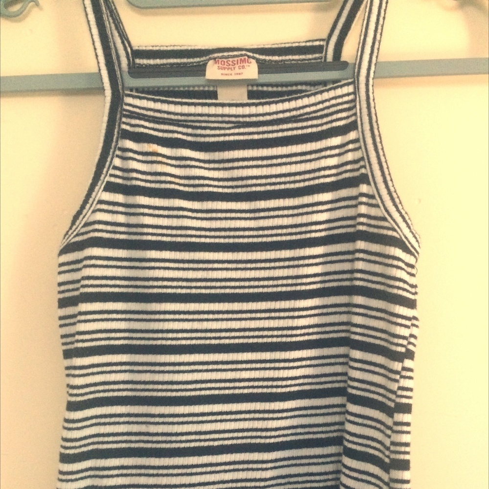 Black and white halter top